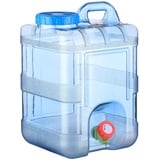 Demiawaking Outdoor Wasserkanister mit Hahn 18L/20L/22L Camping Wassereimer Picknick Wandern Auto Wasserbehälter Tragbar Wassertank Trinkwasserkanister (15L)