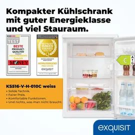 Exquisit KS516-V-H-010C Kühlschrank (133 l, 845 mm hoch, Weiß)