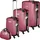 Tectake tectake® Hartschalenkoffer-Set, Cleo 4-teilig, 3 Trolleys, 1 Beauty Case inkl. Kofferwaage und -anhänger - Rot