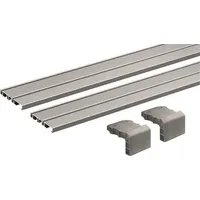 Hettich Laufprofil-Set zweibahnig, 2500mm SlideLine M 9227245, silber