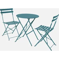 Sweeek - Klappbarer Bistro-Gartentisch aus Metall Ø60 cm mit