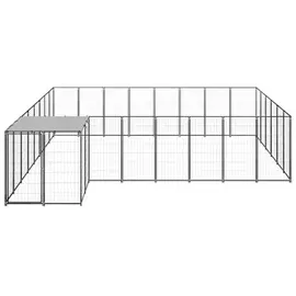 vidaXL Hundezwinger Schwarz 15,73 m2 Stahl