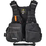 ZTMHRG Schwimmweste für Erwachsene Angeln Weste Multifunktions Festtoffweste Outdoor Freizeit Atmungsaktiv Rettungsweste mit Vielen Taschen für Wassersport Driften Schnorcheln(Black)