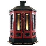 Xlmoebel Holzkohlegrill Roter Edelstahl Gartenofen für Terrasse und Garten, Made in Europa rot|schwarz