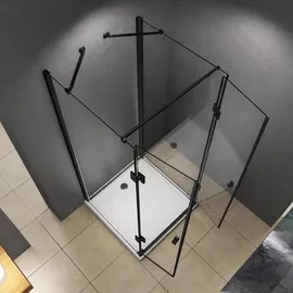 Buylando Glaswerk Westfalen Duschkabine rechteckig 80 x 195 cm schwarz transparent