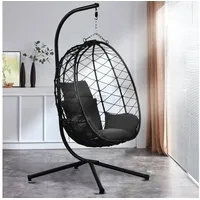 RAMROXX Luxus Hängesessel NEW XXL Gestell mit Korb Schwarz