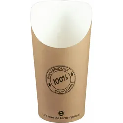 50x BIO Pommes Boxen Snackboxen aus Karton 13.7cm