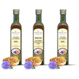 Leinöl 3 x 250 ml kaltgepresst Organic Oils Öl aus Leinsaat Льняное масло