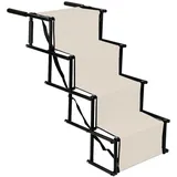 Hunderampe, Hunderampe Auto Klappbar, Hund Auto Rampe, Hundetreppe, Maximale Belastung 75 kg, Einstellbare Größe, Maximale Größe 139 * 45 * 76 cm, Faltbar (Beige, 139 * 45 * 76cm)