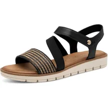 Marco Tozzi Damen Sandalen flach mit Klettverschluss Bequem, Schwarz (Black Comb), 39 EU