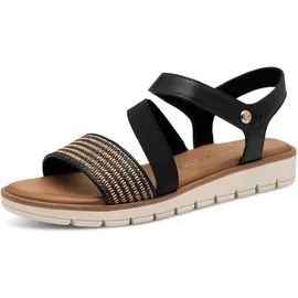 Marco Tozzi Damen Sandalen flach mit Klettverschluss Bequem, Schwarz (Black Comb), 39 EU