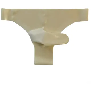 Unique Latex Briefs for Men with Elephant Nose Design See Through Safety Panties (XL White)
