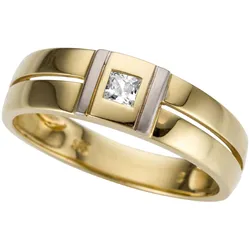 Goldring »Schmuck Geschenk Gold 333 Herrenring Goldring«, mit Zirkonia (synth.), 30006460-21 gelbgoldfarben-silberfarben-weiß + kristallweiß