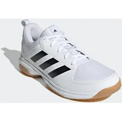Handballschuh ADIDAS PERFORMANCE "LIGRA 7 INDOOR", Gr. 42, schwarz-weiß (cloud weiß, core schwarz, cloud weiß), Synthetik, Textil, sportlich, Schuhe