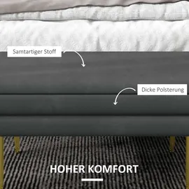 Homcom Sitzbank mit Stauraum Samtoptik, Bettbank mit Stahlbeine