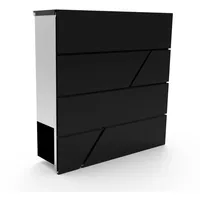 Steelboxx Edelstahl Design Postkasten Schwarz inkl. Zeitungsfach