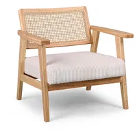 FRANKYSTAR Sessel Artena aus massivem Parawood-Holz mit Polyrattan Auflagen und Sitzfläche aus Kord