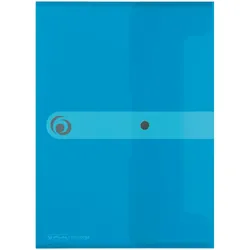 Herlitz Dokumententasche A4 PP tr.blau mit Druckknopfverschluss