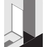Kermi Liga Seitenwand verkürzt LITVD09016VAK 90x160cm, silber hochglanz, ESG klar, auf Badewanne