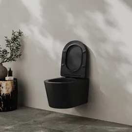 Kronenbach Tube Wand-WC mit WC-Sitz Schwarz Matt