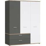 wójcik Drehtürenschrank Twenty 150 x 196 x 60 cm Grau/Weiß