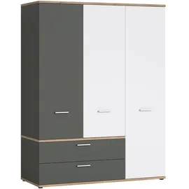 wójcik Drehtürenschrank Twenty 150 x 196 x 60 cm Grau/Weiß