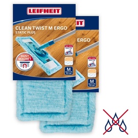 Leifheit Set Wischbezug CLEAN TWIST M Ergo 33cm Bezug zum Staubwischen / Power Clean M static plus, für alle Bodenarten 1 St