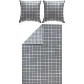 Erwin Müller Flanell Wendebettwäsche grau 200x200+80x80 cm