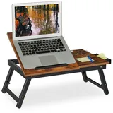 relaxdays Laptoptisch Höhenverstellbarer Laptoptisch braun|schwarz