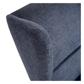 Mendler Lounge-Sessel mit Ottomane HWC-L62, Sessel Polstersessel Cocktailsessel Hocker, Stoff/Textil ~ blau
