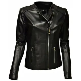 Zimmert Leather Lederjacke Milka Kragenlos schwarz 38