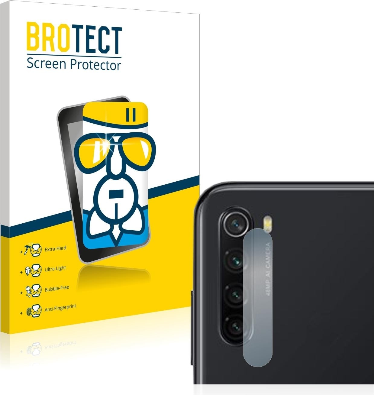 BROTECT AirGlass Panzerglasfolie (1 Stück, Xiaomi Redmi Note 8), Smartphone Schutzfolie