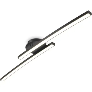 B.K.Licht - Deckenlampe mit warmweißer Lichtfarbe, 12 Watt, 1300 Lumen, LED warmweiß, Schwarz
