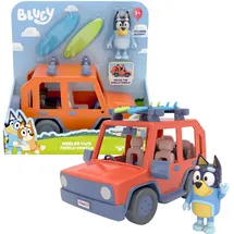 Bluey Auto 4 x 4 Familienfahrzeug, inklusive Papa Bandit Hoch, ca. 8 cm und 2 Surfbrettern