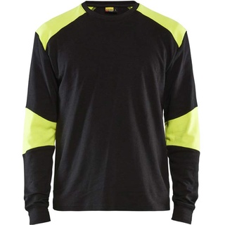 Blåkläder Blaklader 345717618933L Schwer Flammschutz Langarm T-Shirt, Marineblau/Gelb, Größe L