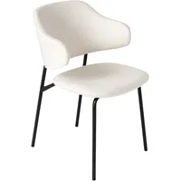 Riess-Ambiente Stuhl VOGUE - weiß Bouclé schwarze Metallbeine