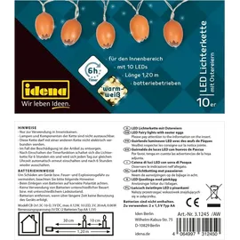 IDENA LED Lichterkette Ostern 10 LED 1,2 m Warmweiß