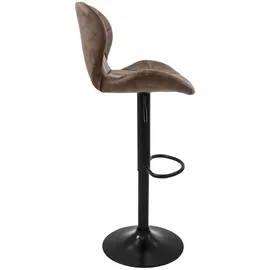 ML-Design Barhocker 2er Set Kunstleder, Braun, Barstuhl mit Rückenlehne Fußstütze,