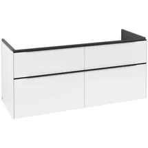 Villeroy & Boch Subway 3.0 Waschbeckenunterschrank, mit LED Bodenbeleutchung 1272x576x478 mm, 4 Auszüge, 1272x576x478mm, C568L1VF 127,2x56,6x47,8cm, LED/Griff Volcano black,
