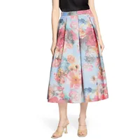 Vera Mont Faltenrock Damen Floral Blau 42