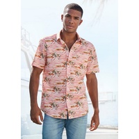 Beachtime Hawaiihemd Regular Fit, Kurzarm, Freizeithemd mit Palmenprint, reine Baumwolle Gr. M (39/40) N-Gr, rosa-bedruckt, , 35750864-M N-Gr