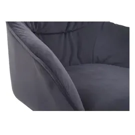 Mendler 6er-Set Esszimmerstuhl HWC-K28, Küchenstuhl Polsterstuhl Stuhl mit Armlehne, drehbar, Metall ~ Stoff/Textil grau