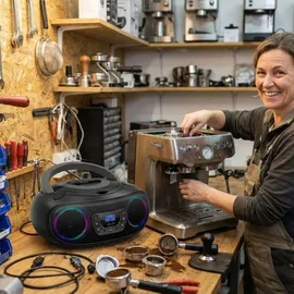 Denver TDB-212GR DAB+, Boombox mit DAB+/FM-Radio, Bluetooth-Funktion,Grey