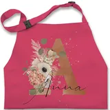 Kinderschürze Schürze Kinder Jungen Mädchen - Weihnachten Name - Watercolor Anfangsbuchstabe I Geschenk mit Initiale Geschenke - 7-14 Jahre - Pink - kinderbackschürzen buchstaben a kochschürze - 7-13 Jahre