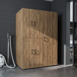 roomartstore.de Dora-II Waschmaschinenschrank 130 x 0 x 0 cm Weiß
