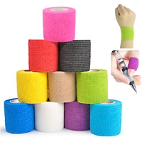 Viskoelastische Bandage (10 Rollen), weiche und bequeme selbstklebende Bandage Vlies Sportbandage, geeignet für Hände, Füße, Knie, Arme, 10 Farben 5cm x 4,5m