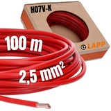 Lapp Kabel&Leitung H07V-K 1x2,5 RD 4520042 PVC Einzelader 2,5 mm2 Rot,