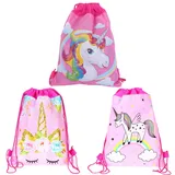 MAXQUU 3 Stück Kinder-Cartoon-Rucksack, Wasserdichte Cartoon-Tasche, Outdoor-Camping-Rucksack, Hellrosa Sling-Cartoon-Tasche