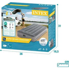Intex 64112 Twin Dura-Beam Prestige Mid-Rise Luftbett mit USB-Pumpe, aufgeblasene Größe: 99 x 191 x 30 cm