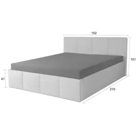 Halmon Schlafkomfort Betten Polsterbett Weiß, Holz, 140x200 cm, Schlafzimmer, Betten, Polsterbetten